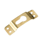Gold Four Hole Concealed Keyhole Frame Hanger 63 mm long 20 mm wide 0.8 mm steel bow 6 mm dual keyhole slots 15 kg