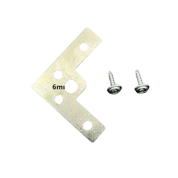 L48-Silver Round-Hole Small L-Bracket Corner Brace 40mm with Screws