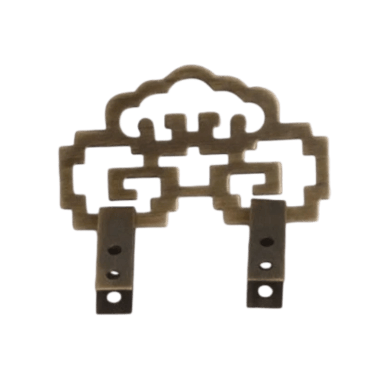 X04-Chinese Cloud Lattice Antique Bronze Picture Hanging Hook Small