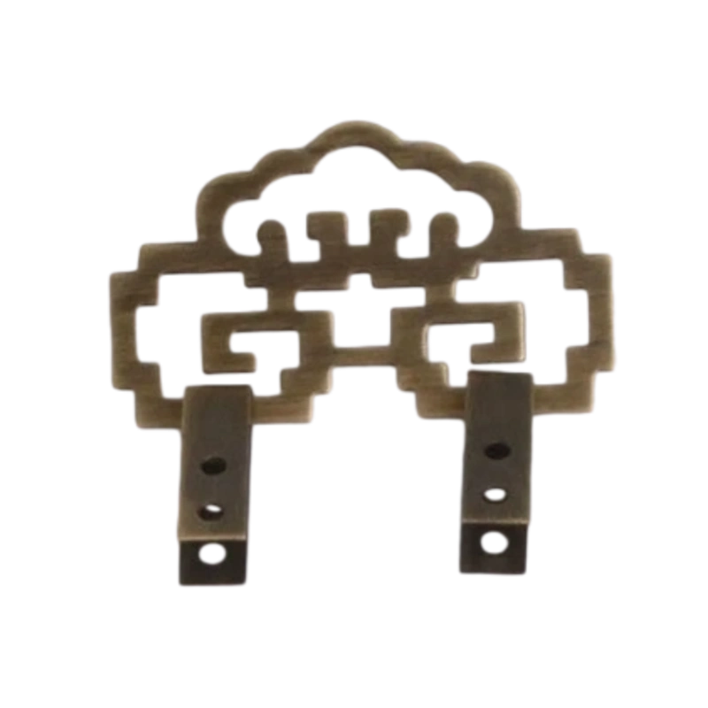 X04-Chinese Cloud Lattice Antique Bronze Picture Hanging Hook Small
