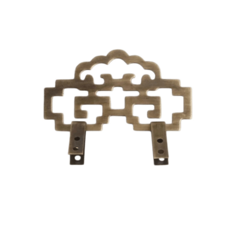 X06-Chinese Cloud Lattice Antique Bronze Picture Hanging Hook Medium