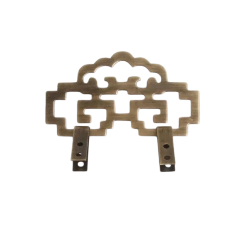 X06-Chinese Cloud Lattice Antique Bronze Picture Hanging Hook Medium