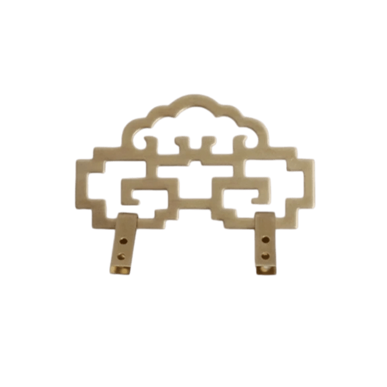 X07-Chinese Cloud Lattice Brass Picture Hanging Hook Large