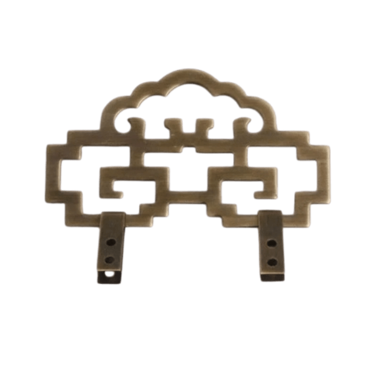 X08-Chinese Cloud Lattice Antique Bronze Picture Hanging Hook Large