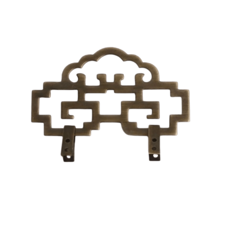 X10-Chinese Cloud Lattice Antique Bronze Picture Hanging Hook Extra Large