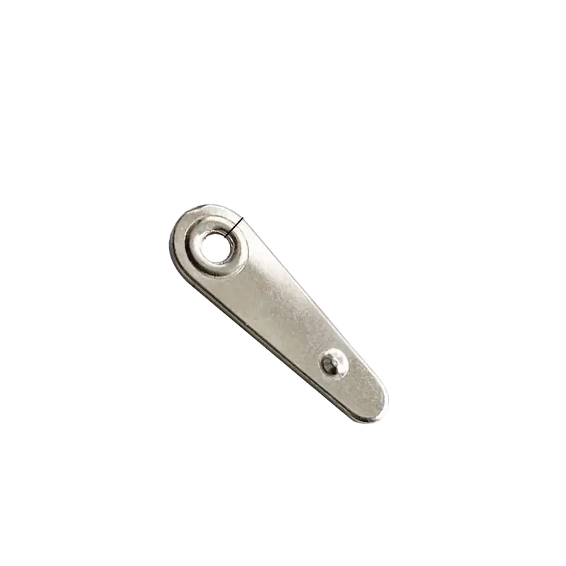 U11-Long Dotted Metal Turn Button Clip (Silver)