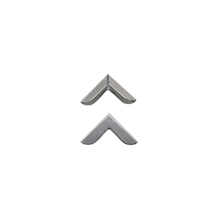 Q16-1317# Miniature Silver Corner Protector 20x5mm Heavy Sheet
