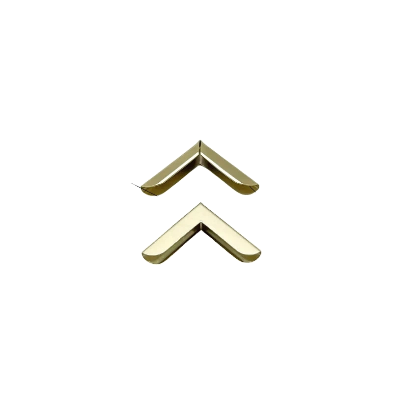 Q07-1038 Light Gold Corner Cap 25×4.5mm Slim Planner