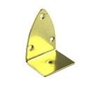 Gold Large Flat L-Bracket 60 mm tall 30 mm arm 41 mm base 3 holes 4 mm gold-tone steel flat heavy duty