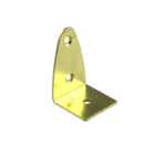 Gold Small Flat L-Bracket 45 mm tall 21 mm arm 27 mm base 4 mm holes gold-tone steel flat no hook