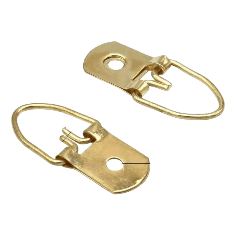 K01-Small Gold D-Ring Picture Frame Hanger Single Hole