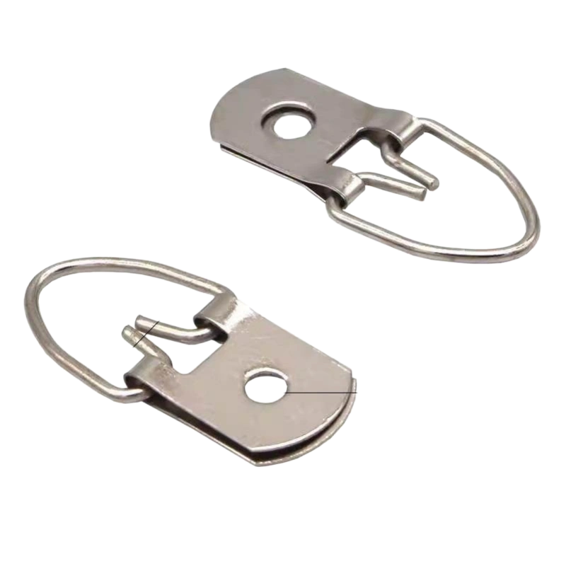 K02-Small Silver D-Ring Picture Frame Hanger Single Hole