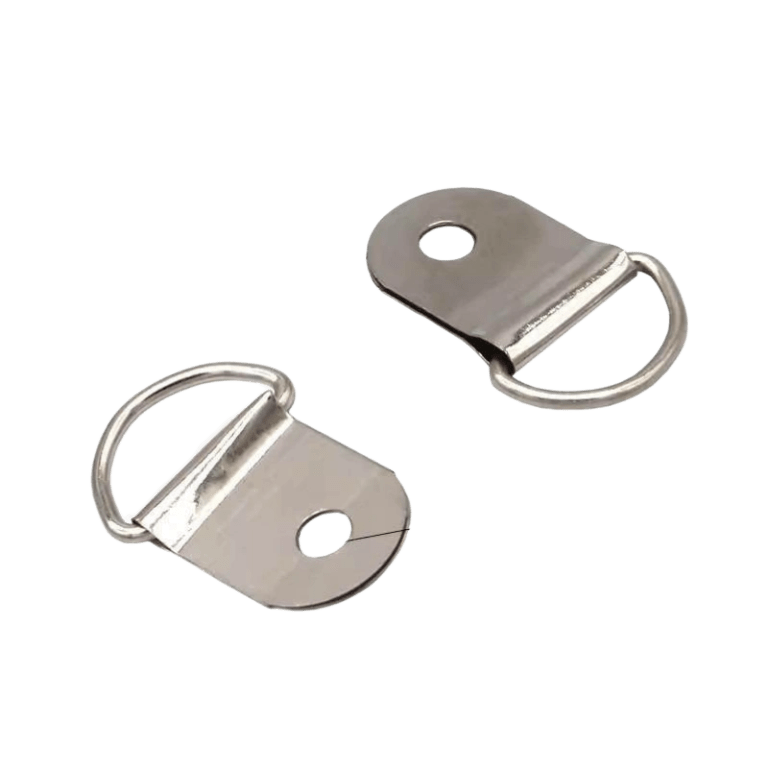 K05-Silver Large Semicircle D-Ring Picture Hanger Single Hole