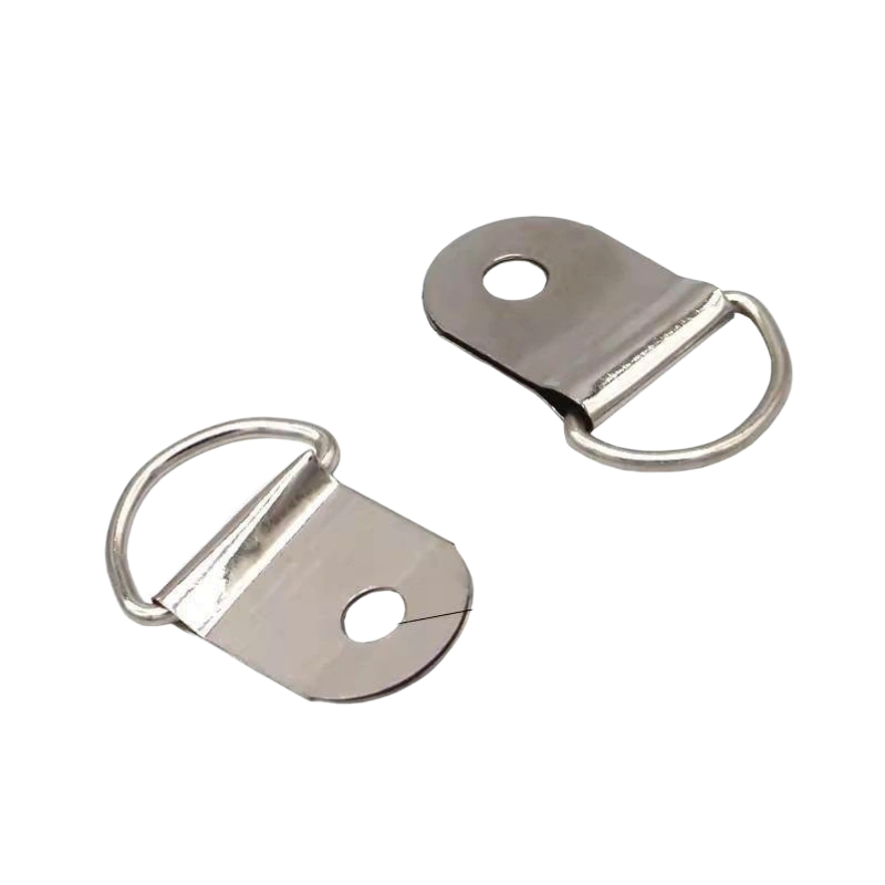 K05-Silver Large Semicircle D-Ring Picture Hanger Single Hole