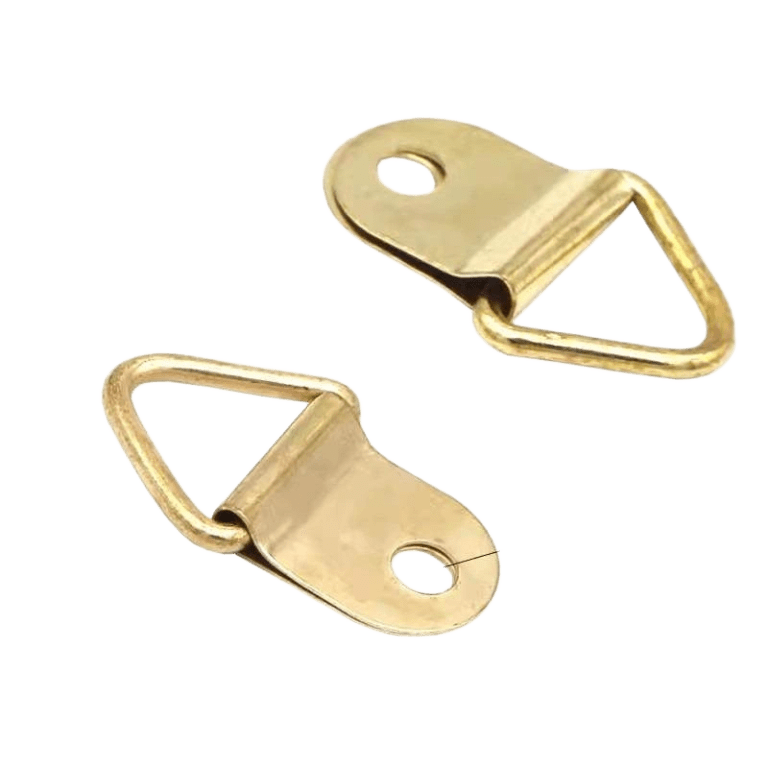 K17-Gold Medium Triangle D-Ring Picture Hanger Single Hole